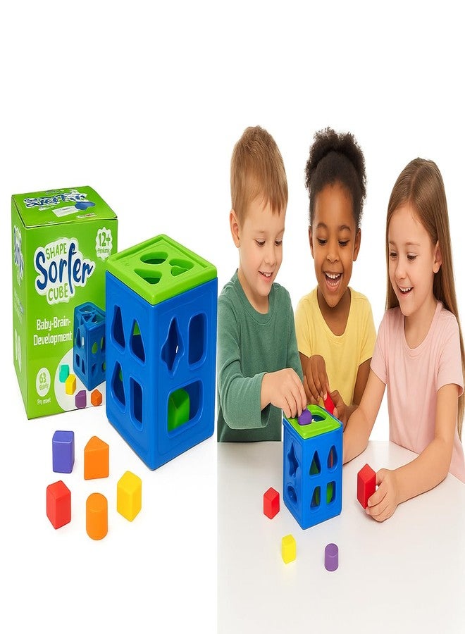 إيثيو مكعبات إيثيو الهندسية لفرز الأشكال - أحجية مطابقة الألوان والأشكال على طريقة مونتيسوري للأطفال الرضع والصغار (12 شهرًا فأكثر) | تنمية المهارات الحسية والمعرفية | صندوق ألعاب تعليمي متعدد الألوان - Image 5